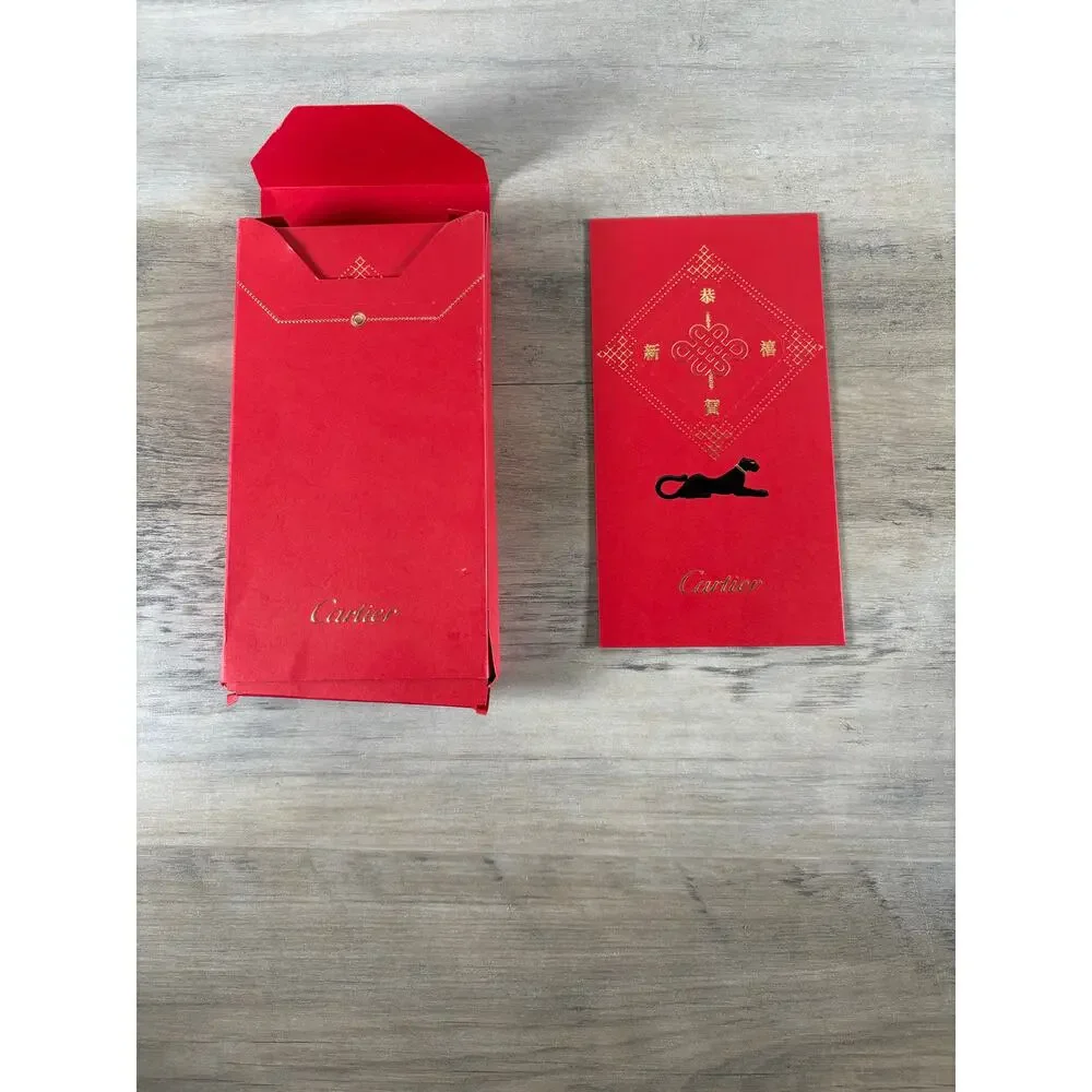 Cartier Red Packet‎ Envelopes- Box of 25 Red Envelopes- Black Panther